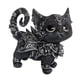 thumbnail image 3 of Escultura de gato gótica coleccionable, decoración de resina, figura de gato pintada a mano, gatito negro, ojos de oliva, escultura moderna de gato, a, 3 of 9