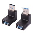 thumbnail image 1 of Ensembles d'Accessoires Informatiques 2 Pcs Connecteur de Câble d'Extension usb 3.0 Mâle à Femelle angle 90 Degrés (HTOOQ), 1 of 1