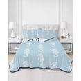 thumbnail image 2 of Quilts Twin Size Bedding Set, Ocean Seahorse Lightweight Quilted Comforter, Summer Nautical Coastal Textured Sky Blue Soft Reversible Bedspread Coverlet with Pillow Covers for All Season, 68" x 86", 2 of 7