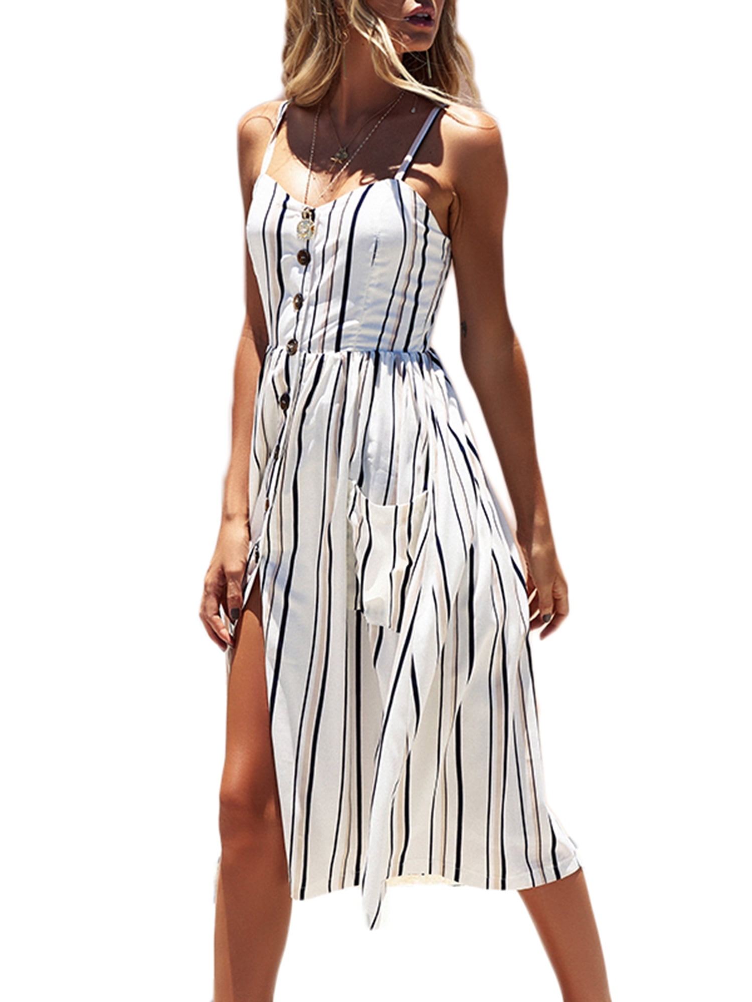 bardot button dress