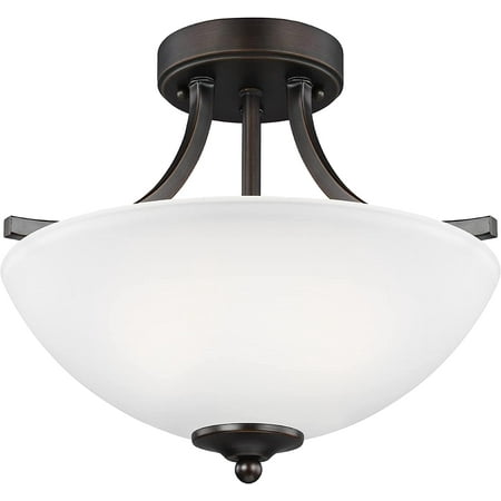 

DTLYH Gull Lighting Generation 7716502-710 Transitional Two Light Semi-Flush Convertible Pendant from Seagull-Geary Collection in Bronze/Dark Finish Small Burnt Sienna