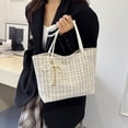 thumbnail image 2 of Btomtd Checkered Patterns Shoulder Crossbody Handbag Available In Black White And Red, White, 2 of 6