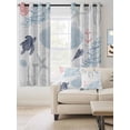 thumbnail image 2 of Fsddascl Blue Red Coastal Nautical Blackout Curtains for Bedroom/Living Room, Thermal Insulated Kitchen Curtains, Beach Sea Turtle Ocean Coral Starfish Grommet Darkening Window Treatment 27.5"x39"x2, 2 of 8