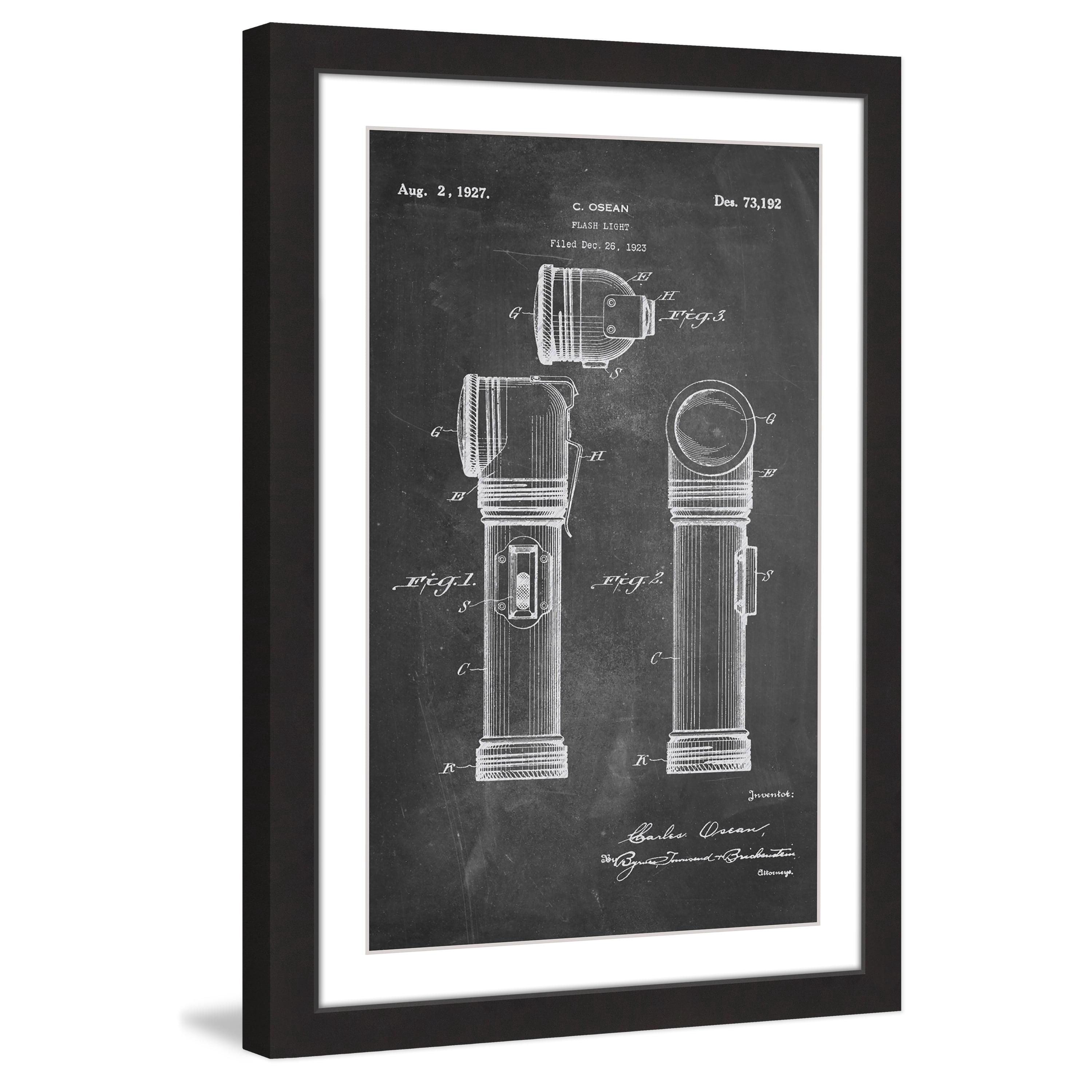 "Flashlight 1923 Chalk" Framed Painting Print