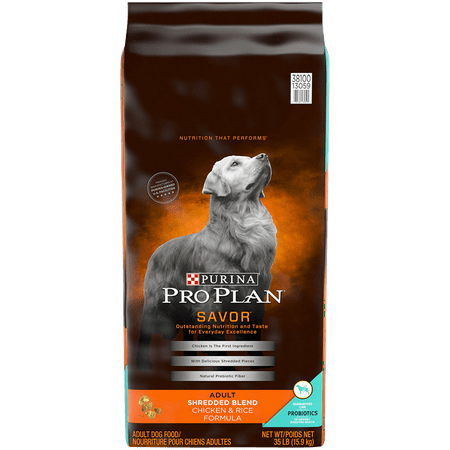 Purina Pro Plan With Probiotics Dry Dog Food, SAVOR Shredded Blend Chicken & Rice Formula - 35 lb. (Best Dog Food For Irish Wolfhounds)