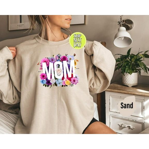 Vibrant Floral Mom Sweatshirt, Wildflower Mama Shirt, Botanical Plant Lovers Gift for Mother’s Day