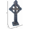 thumbnail image 2 of Solid Rock Stoneworks Cross on Base Decorative Stone Statue 16in Tall Autumn Brown Color, 2 of 2
