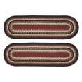 thumbnail image 2 of VHC Brands Jute Stair Tread Latex Set of 2, Jute Entry Living Room Stair Tread, Braided, Farmhouse, Connell Collection, Oval 8.5x27, Country Black, 2 of 5