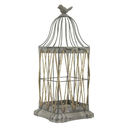 CKK Home Decor Vintage Zinc and Twine Bird Cage Lantern