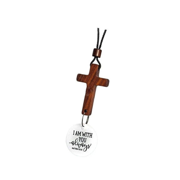Wooden Car Ornament Religious Blessing Charm for, Faithful Auto Interior Decor