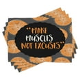 thumbnail image 1 of Ambesonne Fitness Place Mats Set of 4, Make Muscles, Standard Size, Charcoal Grey Orange, 1 of 6