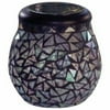 Glass Mosaic Solar T-Light Obsidian Black Mirror