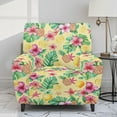 thumbnail image 2 of HELLHERO Monstera Flower Print Reclining Stretch Sofa Slipcover 4 Piece Recliner Cover 1 Seat Extra Large Cover for Recliner Chair with Foot Rest, 2 of 8