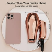 Lura Mini Travel Hair Dryer with Diffuser,Portable Dual Voltage Small Blow Dryer Foldabel with EU Plug Concentrator,Gold