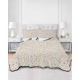 thumbnail image 2 of Quilts Queen Size Bedding Set, Colorful Polka Dot Reversible Summer Quilt 3 Pieces, Vintage Minimalist Geometric Beige Lightweight Bedspreads Coverlets with 2 Pillow Shams for All Seasons, 2 of 5