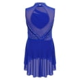 thumbnail image 4 of Aislor Girls Lyrical Dance Mock Neck Ruched Ballet Skirted Leotard Ballerina Ice Skating Dress Blue 14, 4 of 7