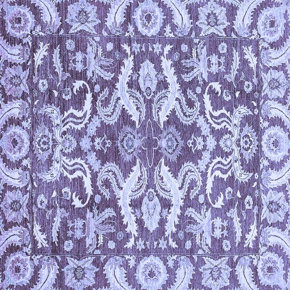 Ahgly Company Indoor Square Abstract Blue Modern Area Rugs, 4' Square