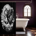 thumbnail image 3 of Manfei Fantasy Dragon Animals Shower Curtain 72Wx72L,Gothic Flower Bathroom Curtain,Black Gray, 3 of 5