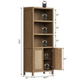thumbnail image 3 of SICOTAS Rattan 5 Tier Library Bookcase, 5 Shelf Bookcase with Doors, 3 of 8
