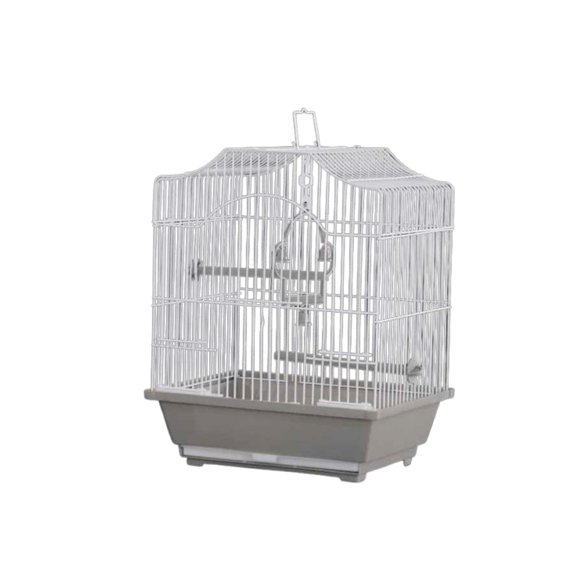 Jaula C/Columpio Techo Geométrico Aves Gris Monte Verde