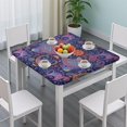 thumbnail image 3 of Reversible Bohemian Print Table Cover 36x36 Inch Square Tablecloth with Elastic Edge for Double-Sided Decor Options, 3 of 6