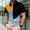 Black, variant on Dolkfu Blue Funny&nbsp;Shirts Short Sleeve Collared Button Refreshing Tops Geometric Patchwork Artistic Polos Navy,S