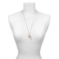 thumbnail image 3 of Delight Jewelry Goldtone Crystal Initial - P - Everlasting Love Engraved Cross Zoey Necklace, 28", 3 of 4