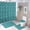 Abstract Floral 2, variant on Bathroom Rugs Sets 4 Piece with Shower Curtain, Abstract Floral Pattern Printed on Shower Curtain and Bath Mat Set, Great for Master Bath Beach House Modern Home, 72 x 72 inches