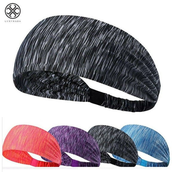 Luxtrada 1 Pack Sport Headband for Yoga/Running/Cycling/Exercise Elastic Sweatband Hair Wrap for Men & Women (Black)