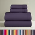 thumbnail image 1 of Clara Clark Juego de Sábanas California King, Lujo 4 Piezas con Bolsillos Profundos, Microfibra Ultrasuave, Color Morado., 1 of 8