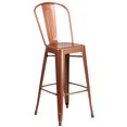 thumbnail image 3 of Commercial Grade 4 Pack 30" High Copper Metal Indoor-Outdoor Barstool with Back, 3 of 9