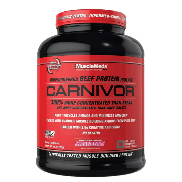Proteína Carnivor Sabor Fresa 3.9 Lbs MuscleMeds MuscleMeds Carnivor Fresa