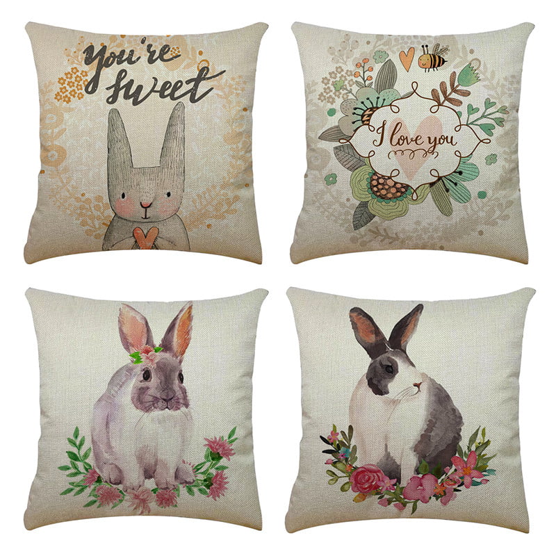 Hare farm Animals Long Cushion Covers Pillow Cases Home or Inner 