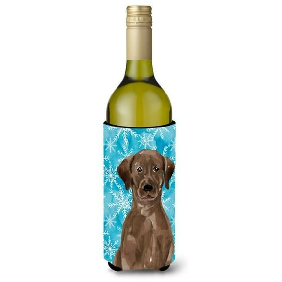 Chocolate Labrador Winter Wine Bottle Beverge Insulator Hugger
