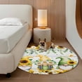 thumbnail image 3 of Area Rug 36in, Rustic Gnome Watercolor Flower Floor Carpet Living Room Rug, Spring Floral Leaves on Wood Non-Slip Welcome Mat Indoor Rugs for Bedroom Dining Room, 3 of 9