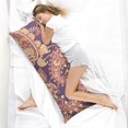 thumbnail image 4 of Paisley Long Body Pillow Cover - Vintage Bohemian Floral Print, Soft & Breathable Ethnic Fabric, Hidden Zipper, 20"x54" - Elegant Home Decor Gift for Side Sleepers & Pregnancy Support, 4 of 7