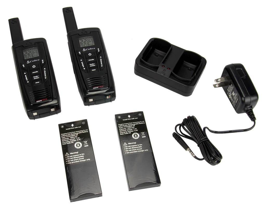 NEW! COBRA CXR925 22-Channel 35-Mile Two-Way Radio Walkie Talkie Earbud   Mic