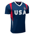 thumbnail image 3 of Just 4 Kicks Inc USA Flag Soccer Jersey, Navy/Red/White, Polyester, YXS-XL, 3 of 6