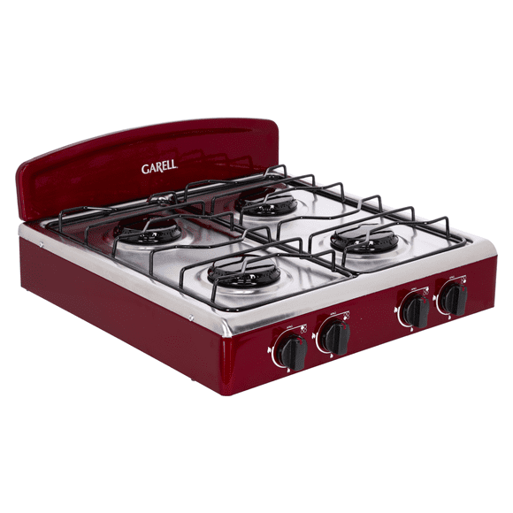 Estufa Parrilla de Gas de Mesa 4 quemadores Garell Tinta de Acero Inoxidable PM4Q-IT