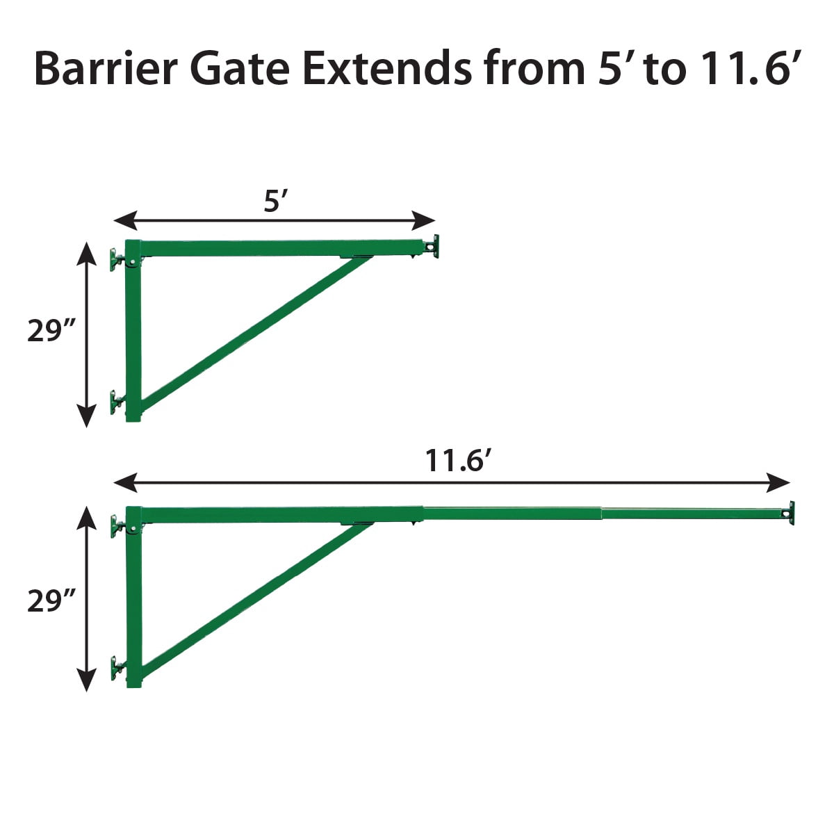 Hinged Barrier Gate 12ft Grn