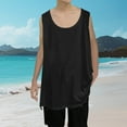 thumbnail image 2 of USNSM Men's Plus Size Scoop Neck Tank Tops Oversized Summer Casual Sleeveless Shirts Solid Color Loose Fit Tee Black S, 2 of 6