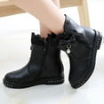 thumbnail image 7 of Staki Little Girl Boots Kids Ankle Boots Girls Side Zipper Lace up Work Boots(Black,15 Little Kid), 7 of 7