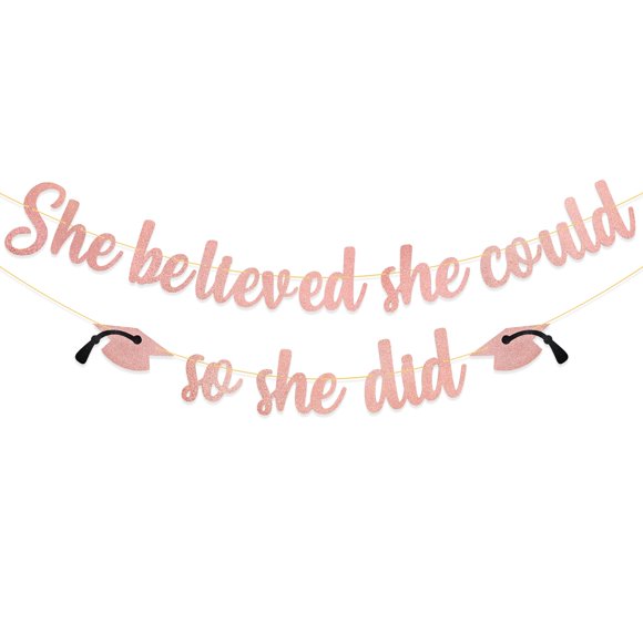 Banner decorativo de graduación She Believed She Could So She Did