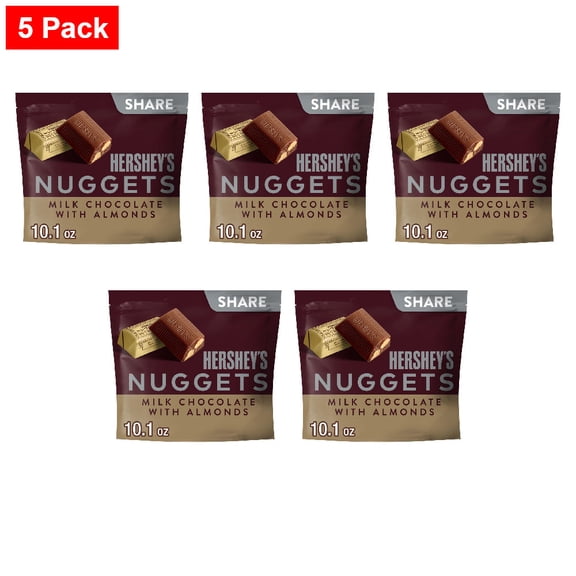 HERSHEYS NUGGETS Milk Chocolate with Almonds Candy Share Pack 10.1 oz - 5 Pack