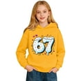 thumbnail image 3 of CAIXIA Hoodies for Boys 6 7 Meme 67 Sweatshirt Long Sleeve Shirts Kids Boys Pullover Cute Clothes,Yellow, 3 of 5