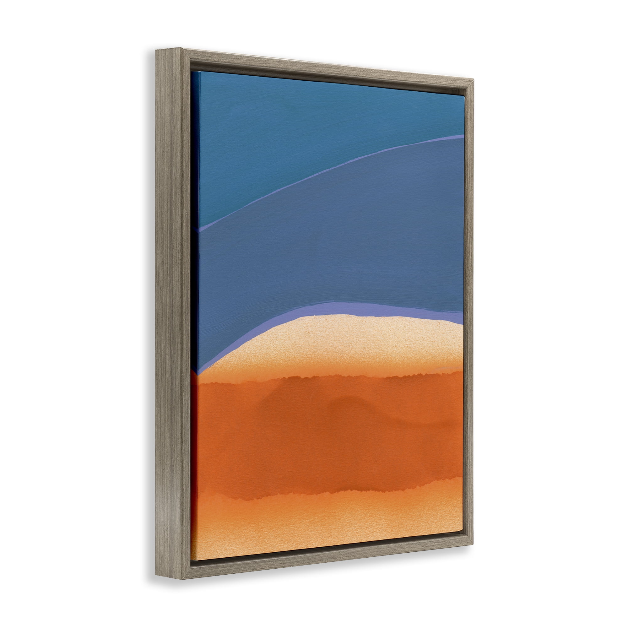 Stupell Industries Modern Desert Sunrise Abstract Painting Brown Floater Framed Canvas Art Print Wall Art, 17 x 21