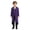 Purple, variant on Kids Fake Two Piece Tailcoat Retro Gold Buttons Solid Color Victorian Jacket Black 6