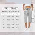 thumbnail image 2 of TEMOFON Womens Capri Pants Summer Cropped Pants Straight Leg Waisted Drawstring Pants with Pockets Lounge Grey L, 2 of 9