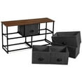 thumbnail image 5 of Kadyn Wide Chest of Drawers Dresser for Bedroom, Dresser Storage Tower with 5 Foldable Cloth Storage Cubes, Gray, 5 of 9