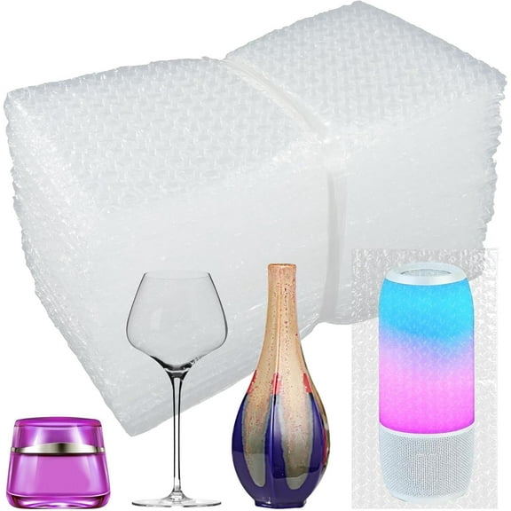 50 Pack 6x10 Bubble Wrap Bags, Clear Double Layer Cushioning Pouches for Fragile Items